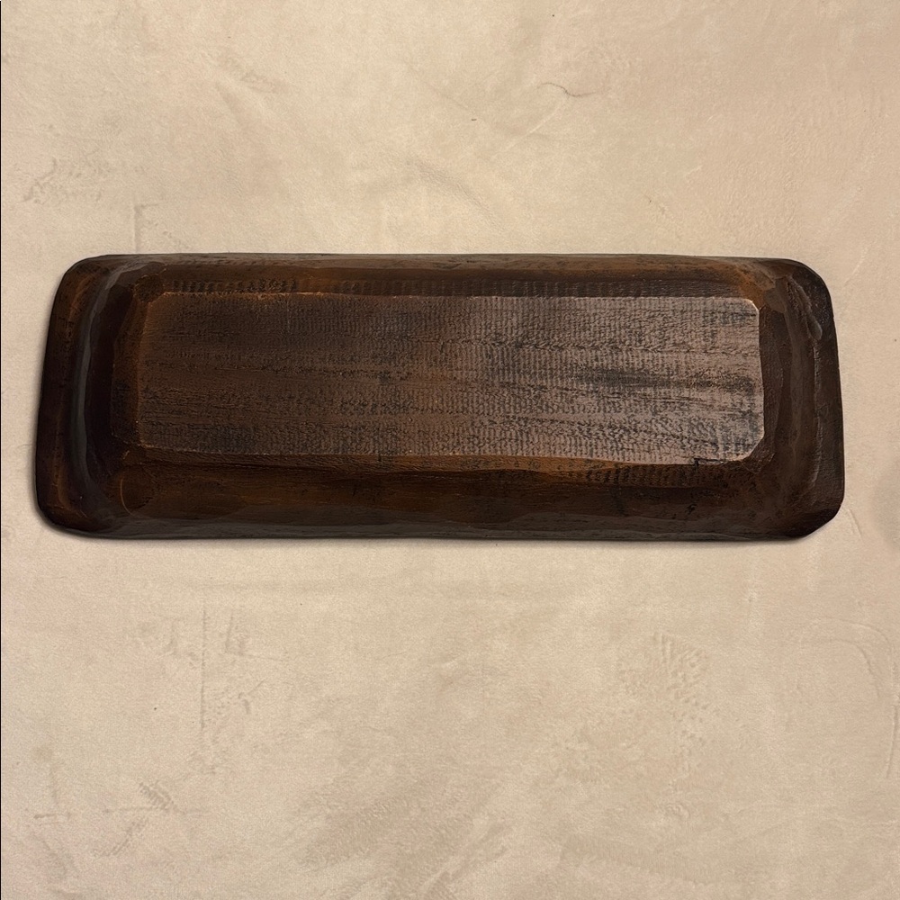 Hand-Carved Brown Wooden Dough Bowl - Rustic - Picture 5 of 7